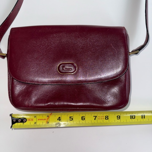 VINTAGE Lancel Paris Crossbody Purse Burgundy Wine w/Adjustable Strap - Picture 14 of 16